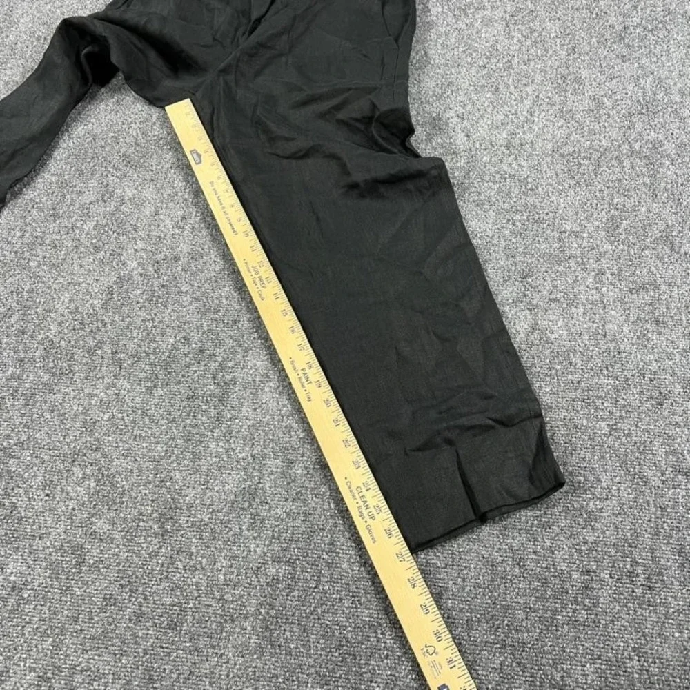 Banana‎ Republic Dress Pants Womens 10 Black High Rise Slim Ankle Linen